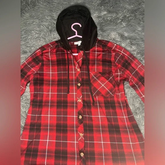 Red plaid cardigan - Picture 5 of 5